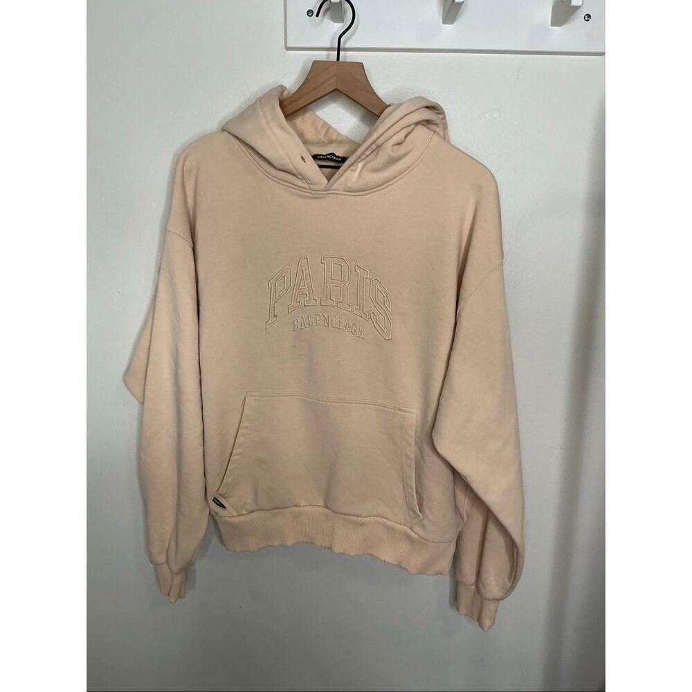 Balenciega Paris Hooded Sweatshirt | Pink in Medium